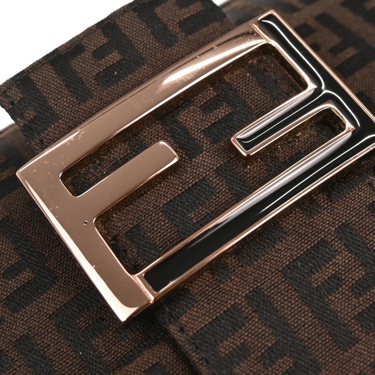 Fendi Brown Canvas Zucchino Baguette Handbag