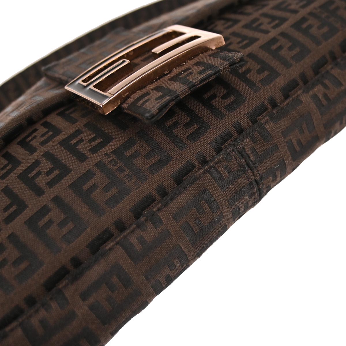 Fendi Brown Canvas Zucchino Baguette Handbag