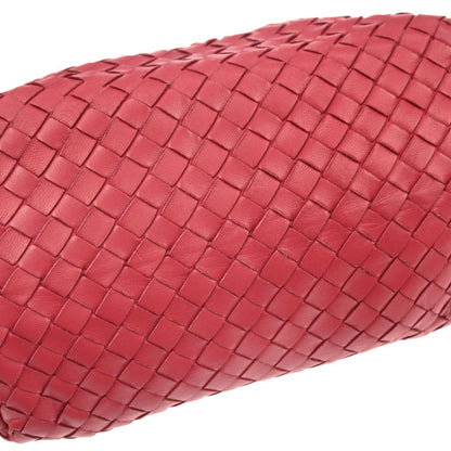 Bottega Veneta Red Lambskin Intrecciato Handbag