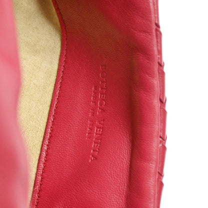 Bottega Veneta Red Lambskin Intrecciato Handbag