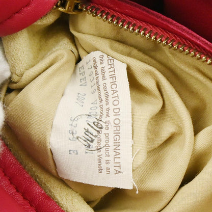 Bottega Veneta Red Lambskin Intrecciato Handbag
