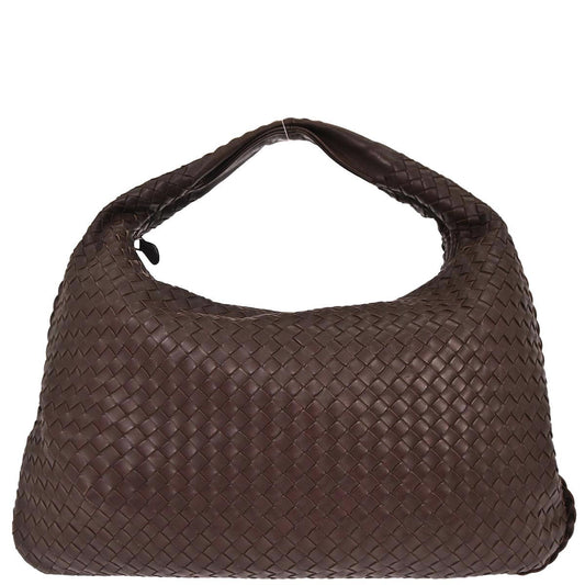 Bottega Veneta Brown Leather Intrecciato Hobo Handbag