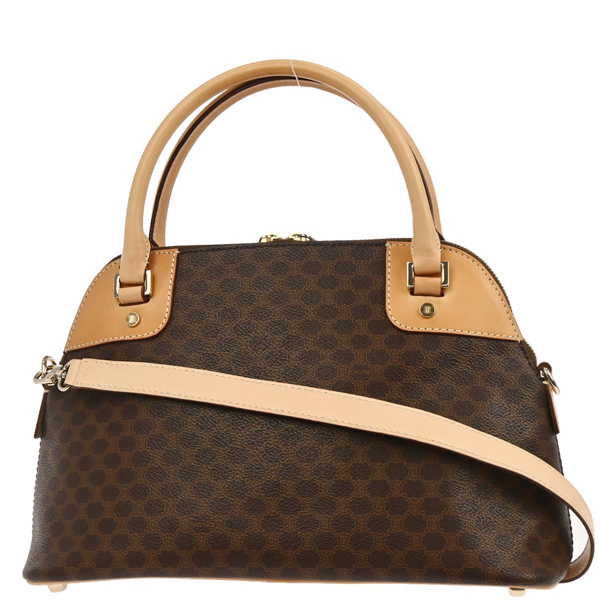 Celine * Brown Macadam 2way Shoulder Handbag