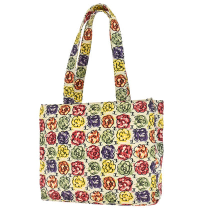 Chanel 1997-1999 White Canvas Flower Tote Handbag