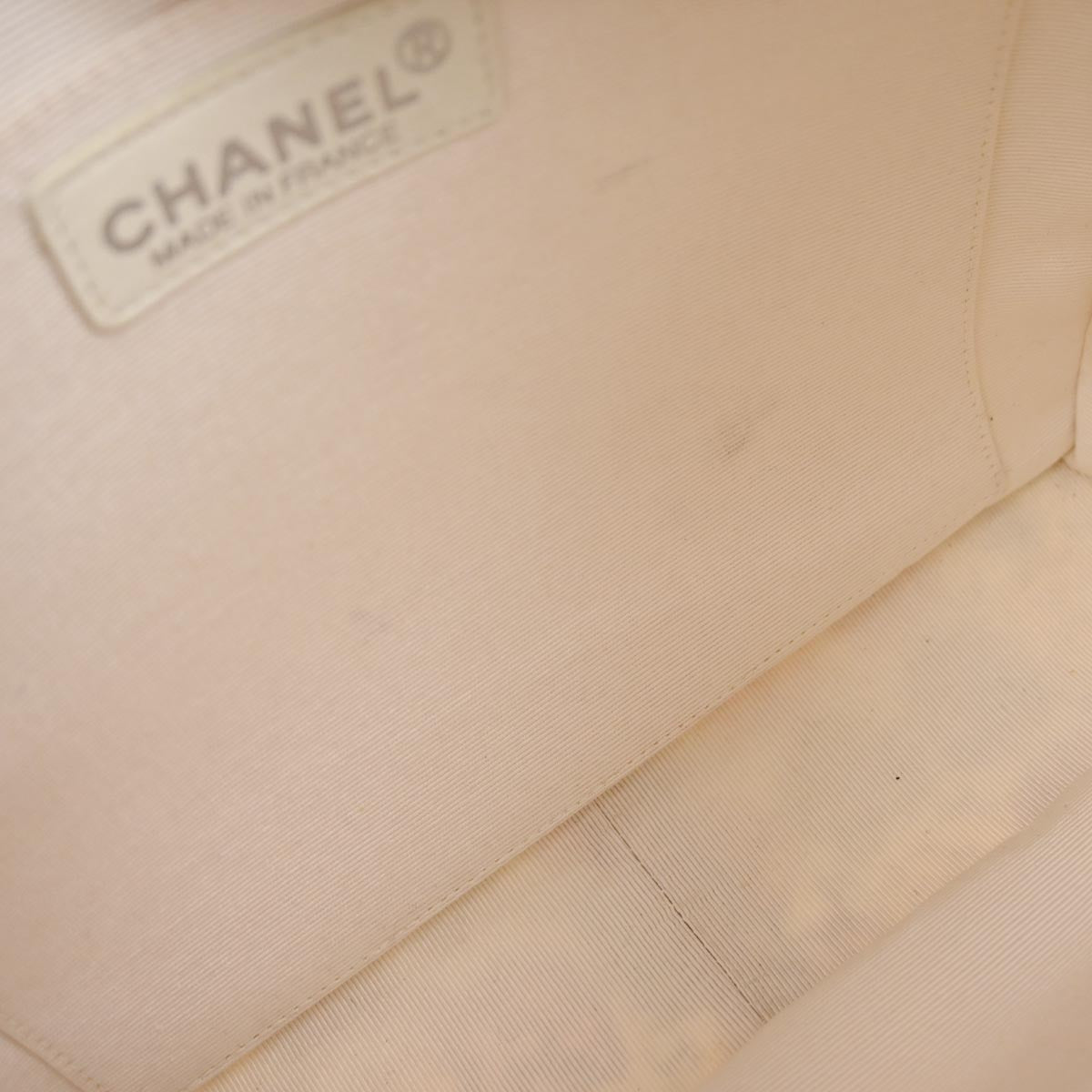 Chanel 1997-1999 White Canvas Flower Tote Handbag