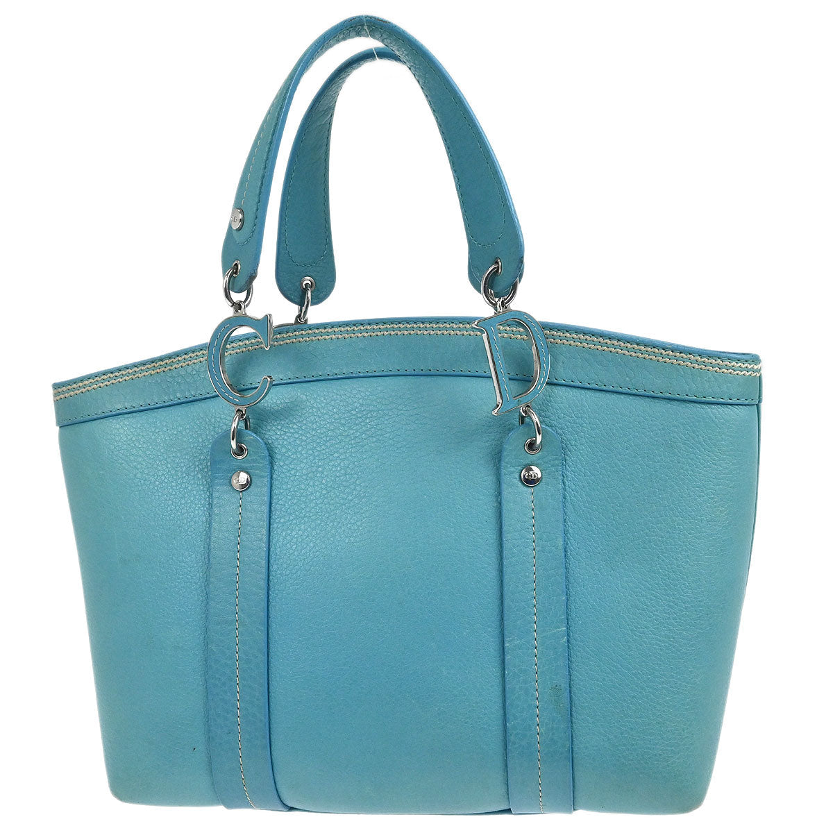 Christian Dior Turquoise Blue Leather Handbag