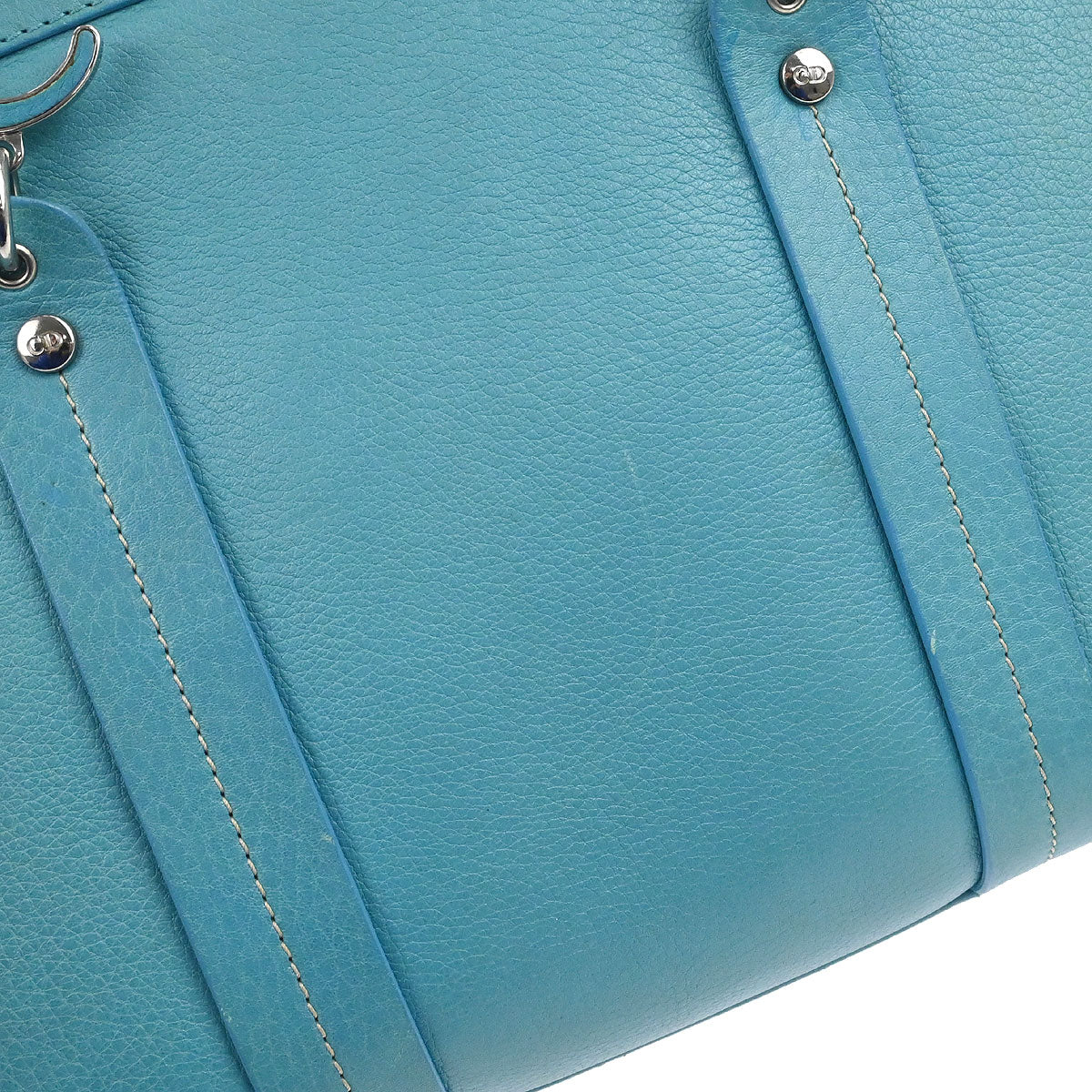Christian Dior Turquoise Blue Leather Handbag