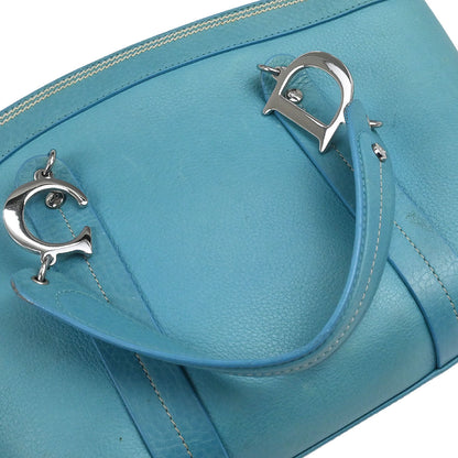 Christian Dior Turquoise Blue Leather Handbag