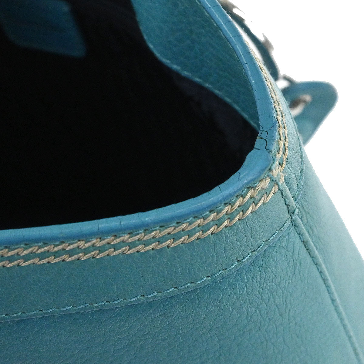 Christian Dior Turquoise Blue Leather Handbag