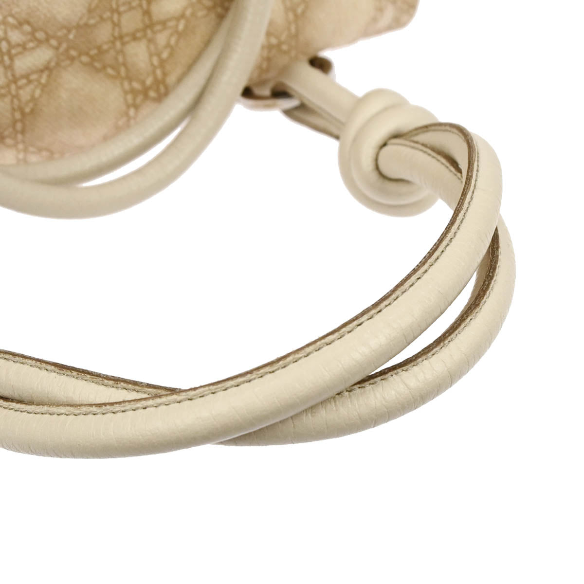 Christian Dior Beige Canvas Cannage Handbag