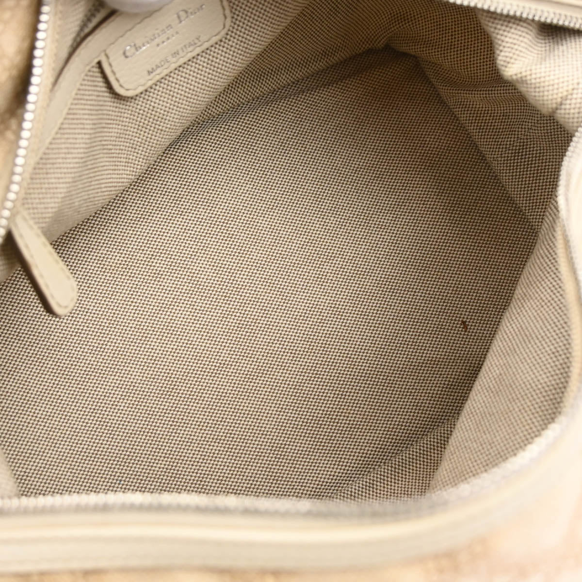 Christian Dior Beige Canvas Cannage Handbag