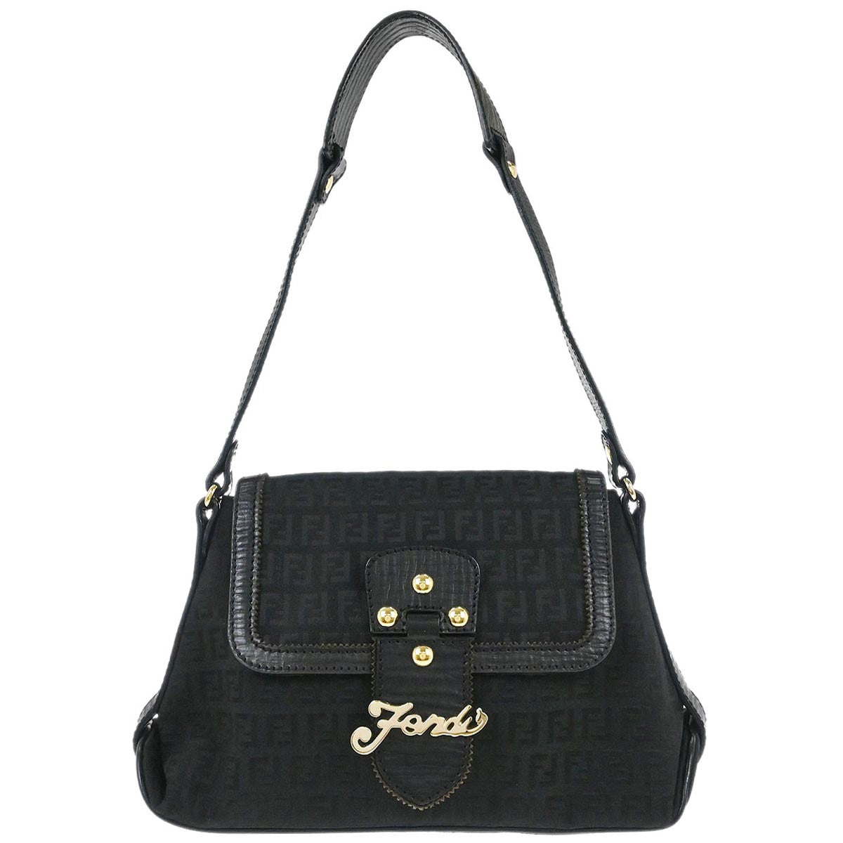 Fendi Black Zucchino Shoulder Bag