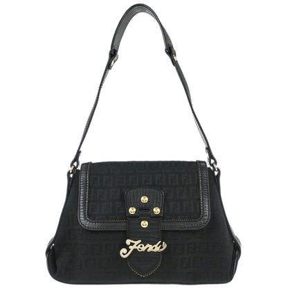 Fendi Black Zucchino Shoulder Bag