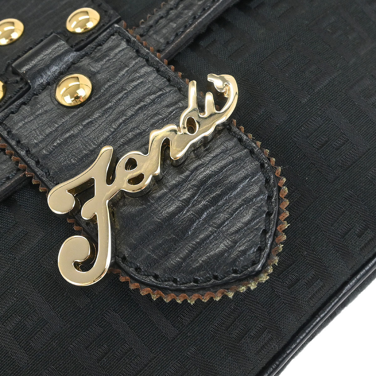 Fendi Black Zucchino Shoulder Bag