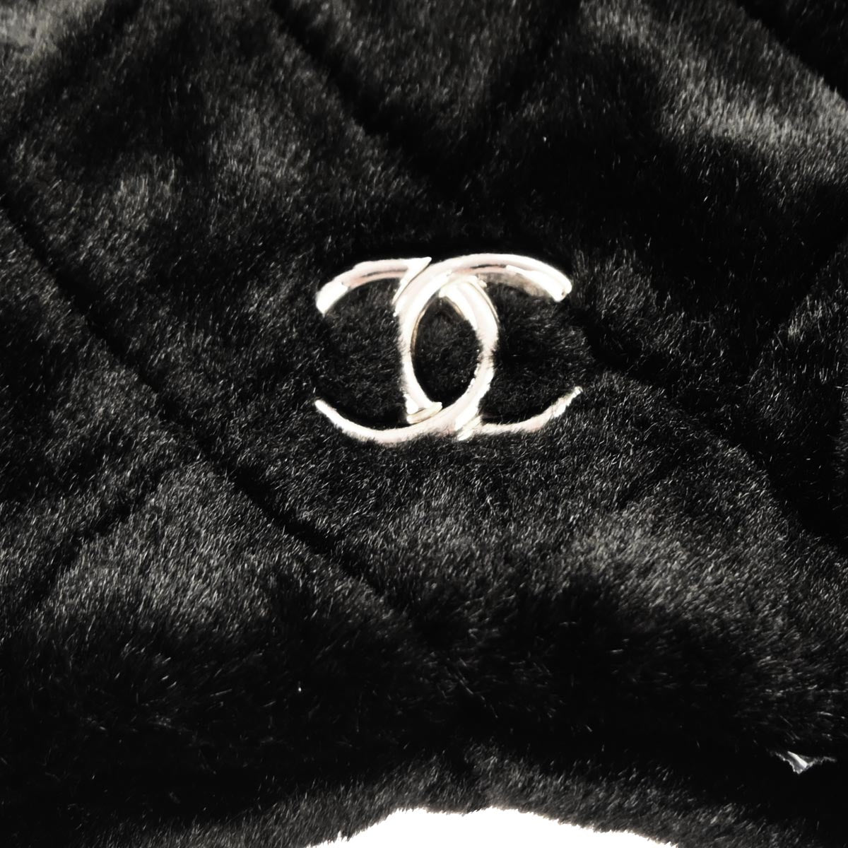 Chanel 2009-2010 Black Faux Fur Tote Handbag