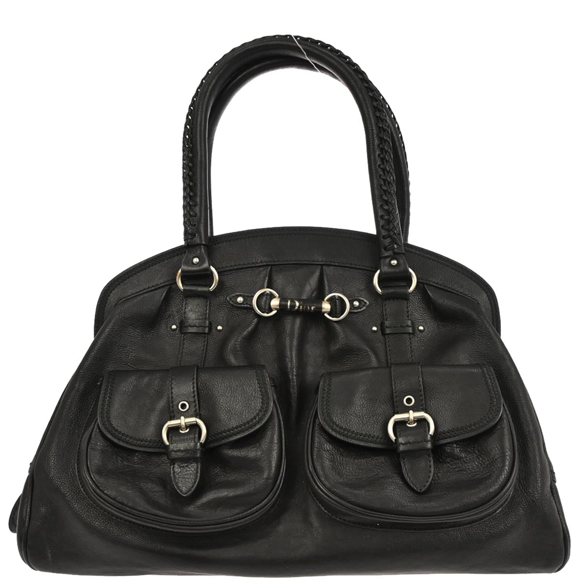 Christian Dior Black Leather My Dior Duffle Handbag
