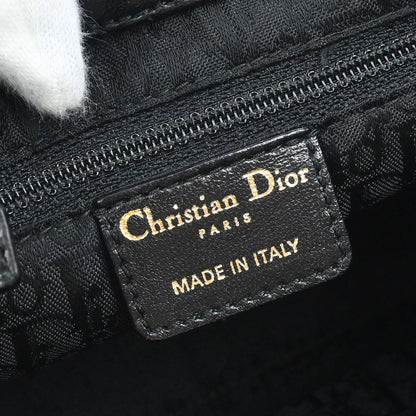 Christian Dior Black Lambskin Lady Dior Cannage Tote Handbag