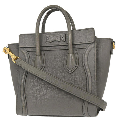 Celine Gray Nano Luggage 2way Shoulder Tote Bag