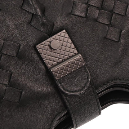 Bottega Veneta Black Leather Intrecciato Napoli Handbag