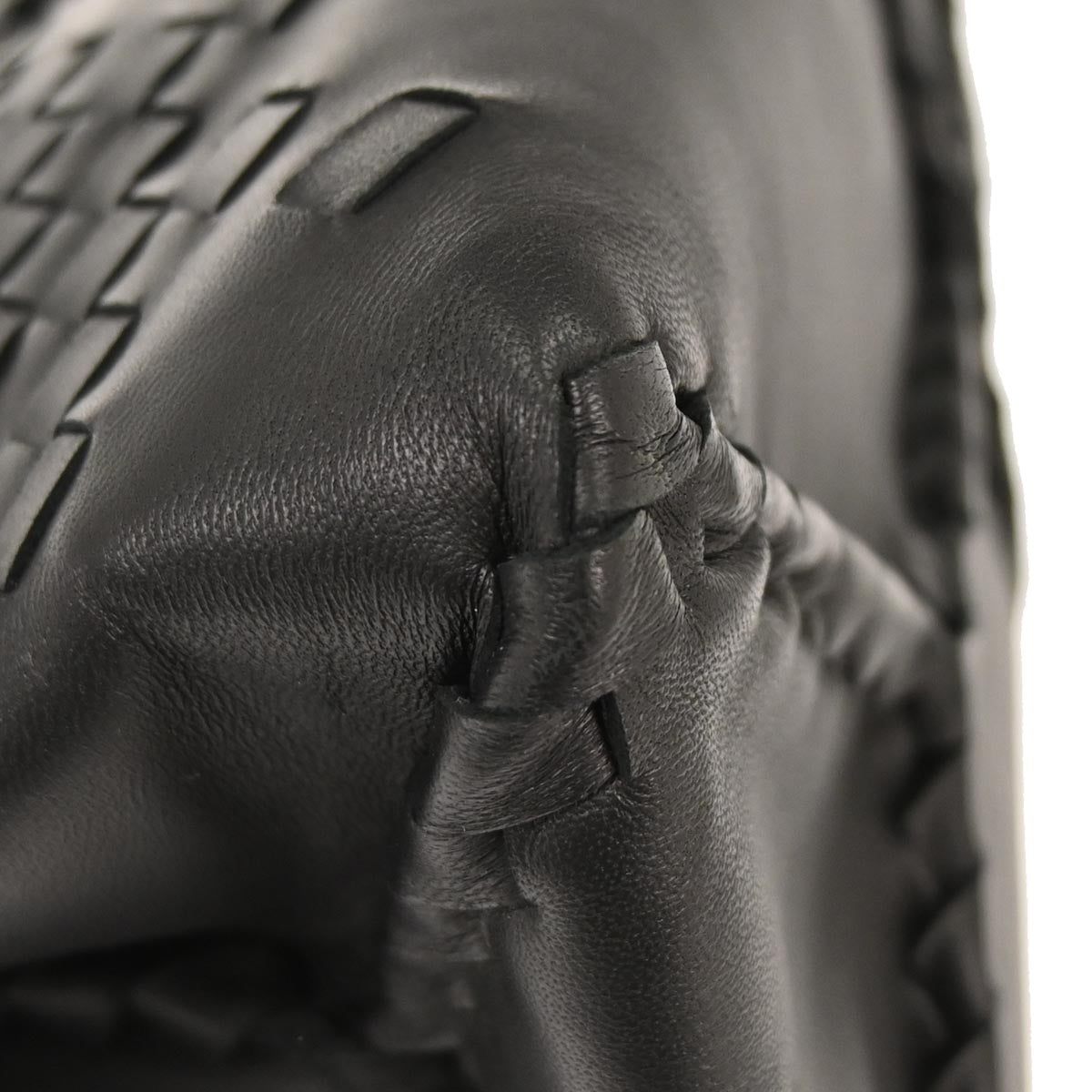 Bottega Veneta Black Leather Intrecciato Napoli Handbag