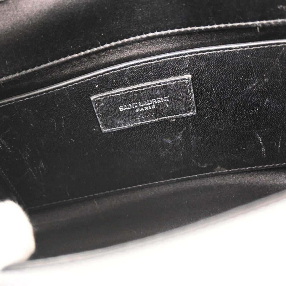 Saint Laurent Black Sequins Satin Kate Shoulder Bag