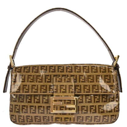 Fendi Brown PVC Zucchino Baguette Handbag