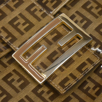 Fendi Brown PVC Zucchino Baguette Handbag