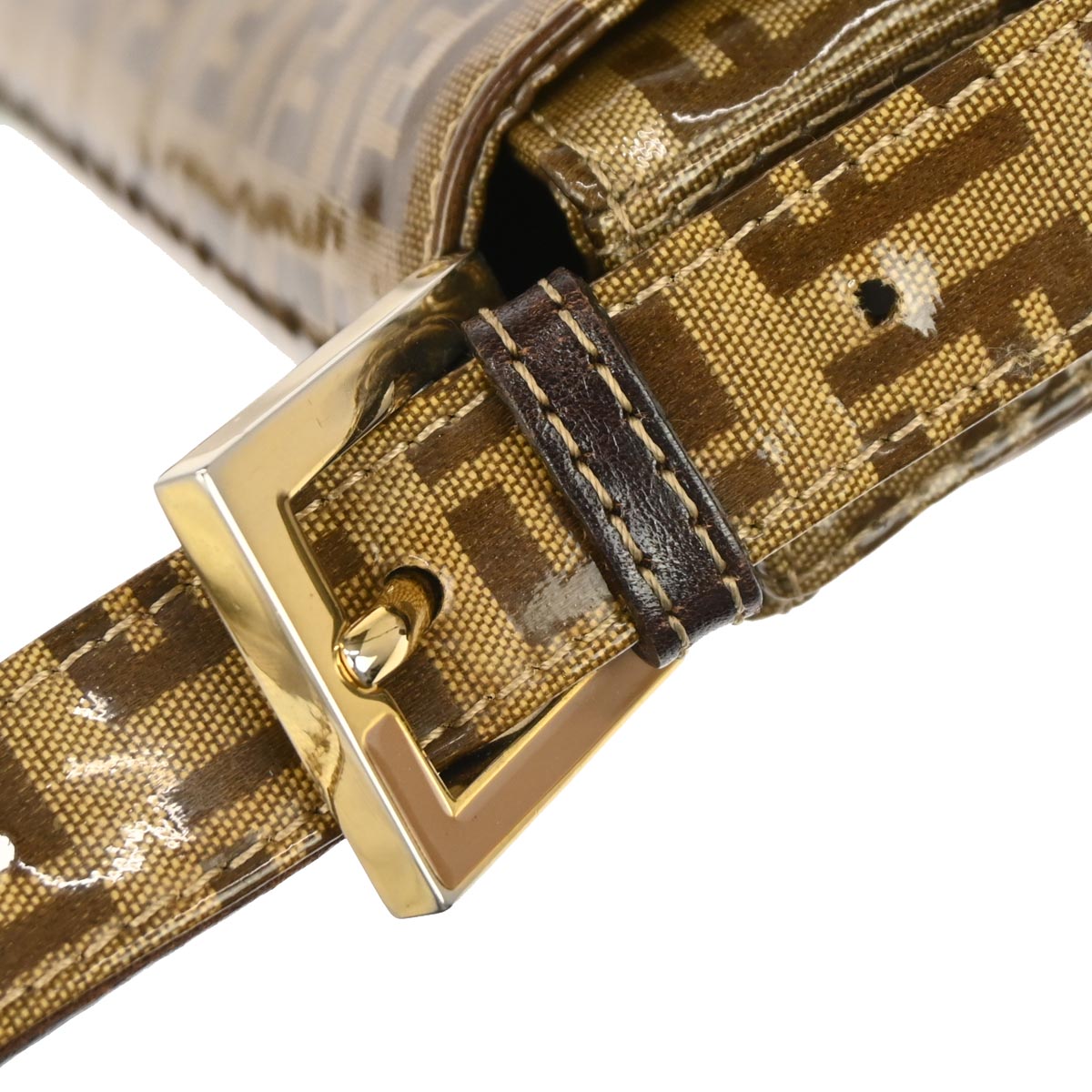 Fendi Brown PVC Zucchino Baguette Handbag
