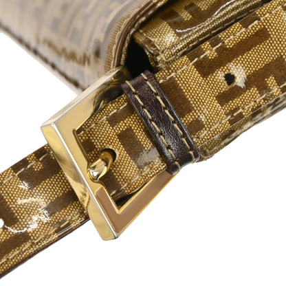Fendi Brown PVC Zucchino Baguette Handbag