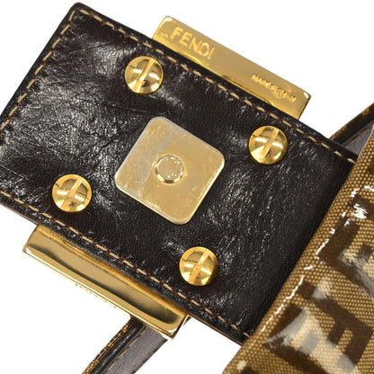 Fendi Brown PVC Zucchino Baguette Handbag