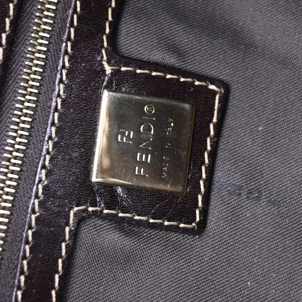 Fendi Brown PVC Zucchino Baguette Handbag