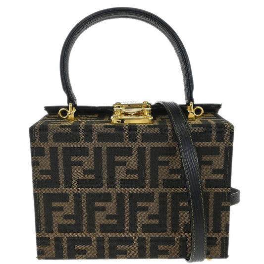 Fendi Brown Canvas Zucca 2way Shoulder Handbag