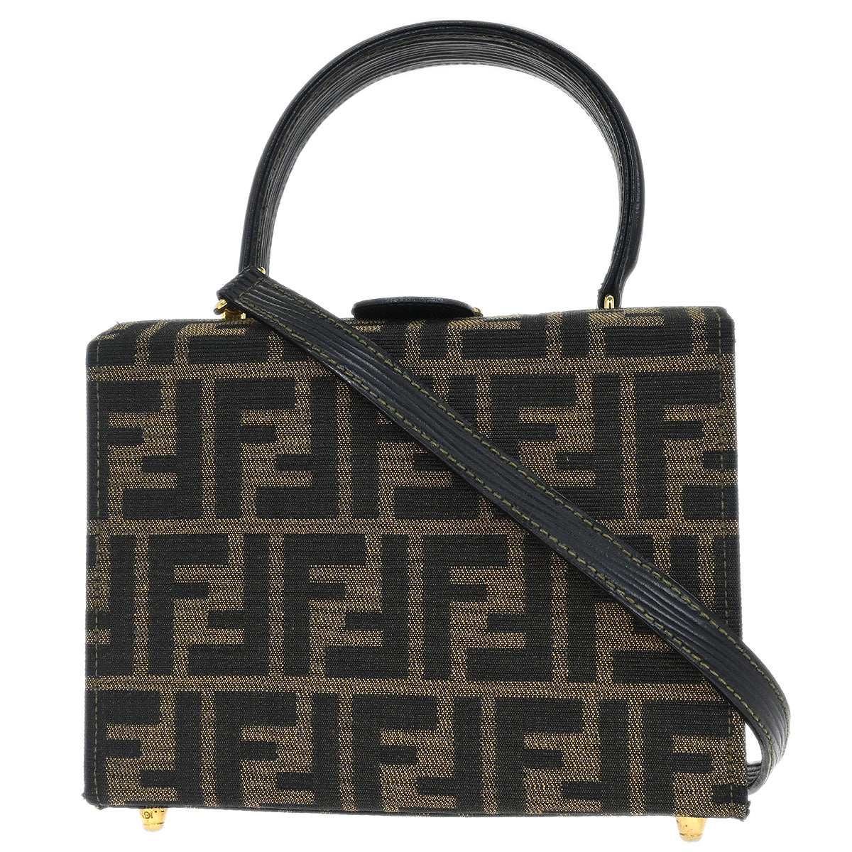 Fendi Brown Canvas Zucca 2way Shoulder Handbag