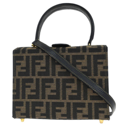 Fendi Brown Canvas Zucca 2way Shoulder Handbag