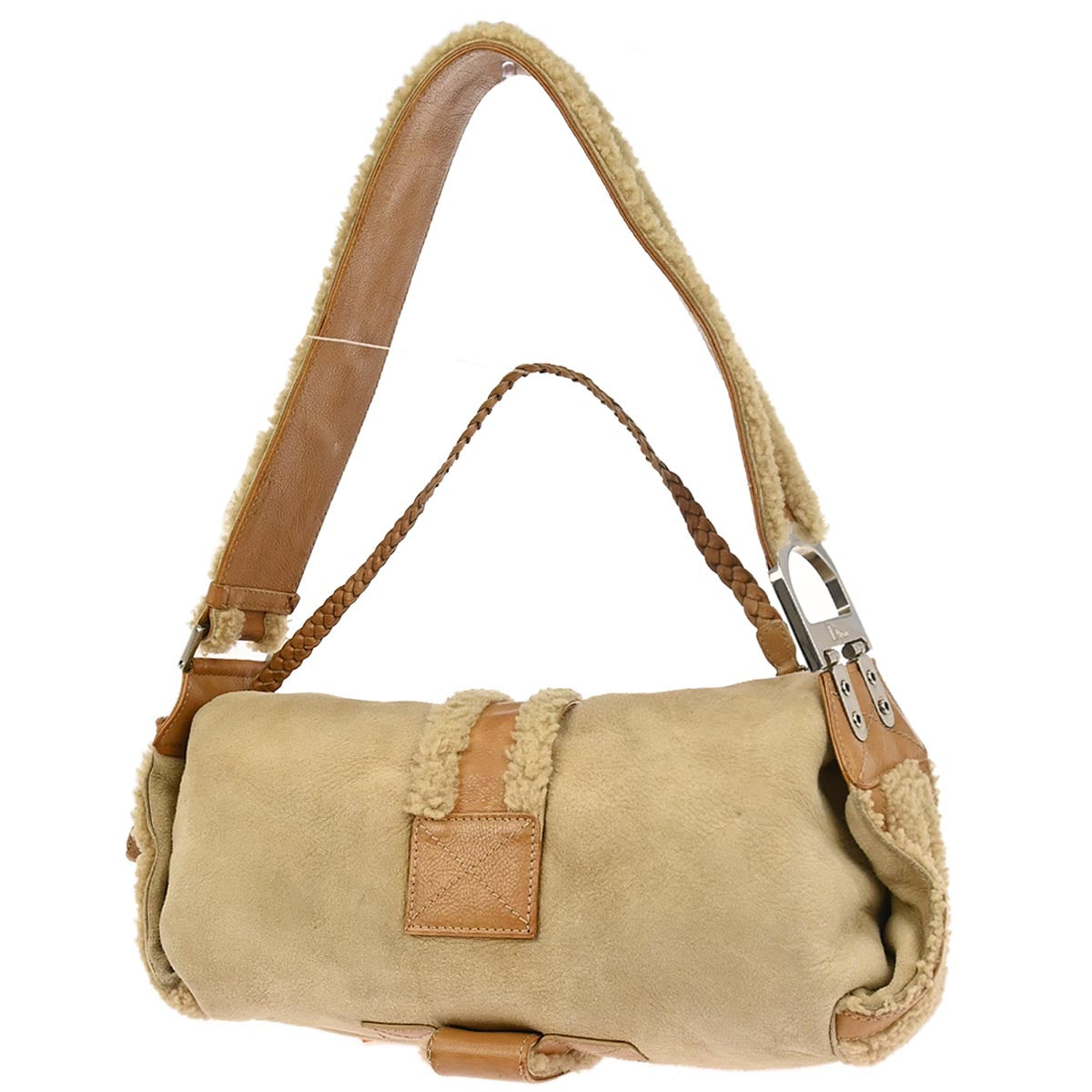 Christian Dior Beige Mouton Flight Handbag