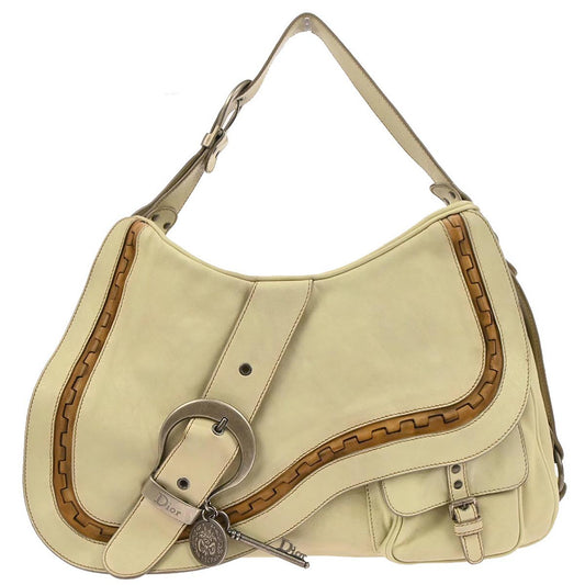 Christian Dior Beige Gaucho Shoulder Bag
