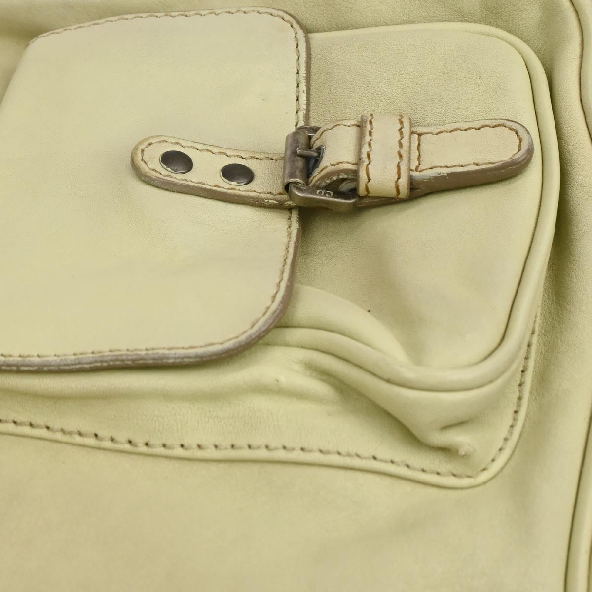 Christian Dior Beige Gaucho Shoulder Bag