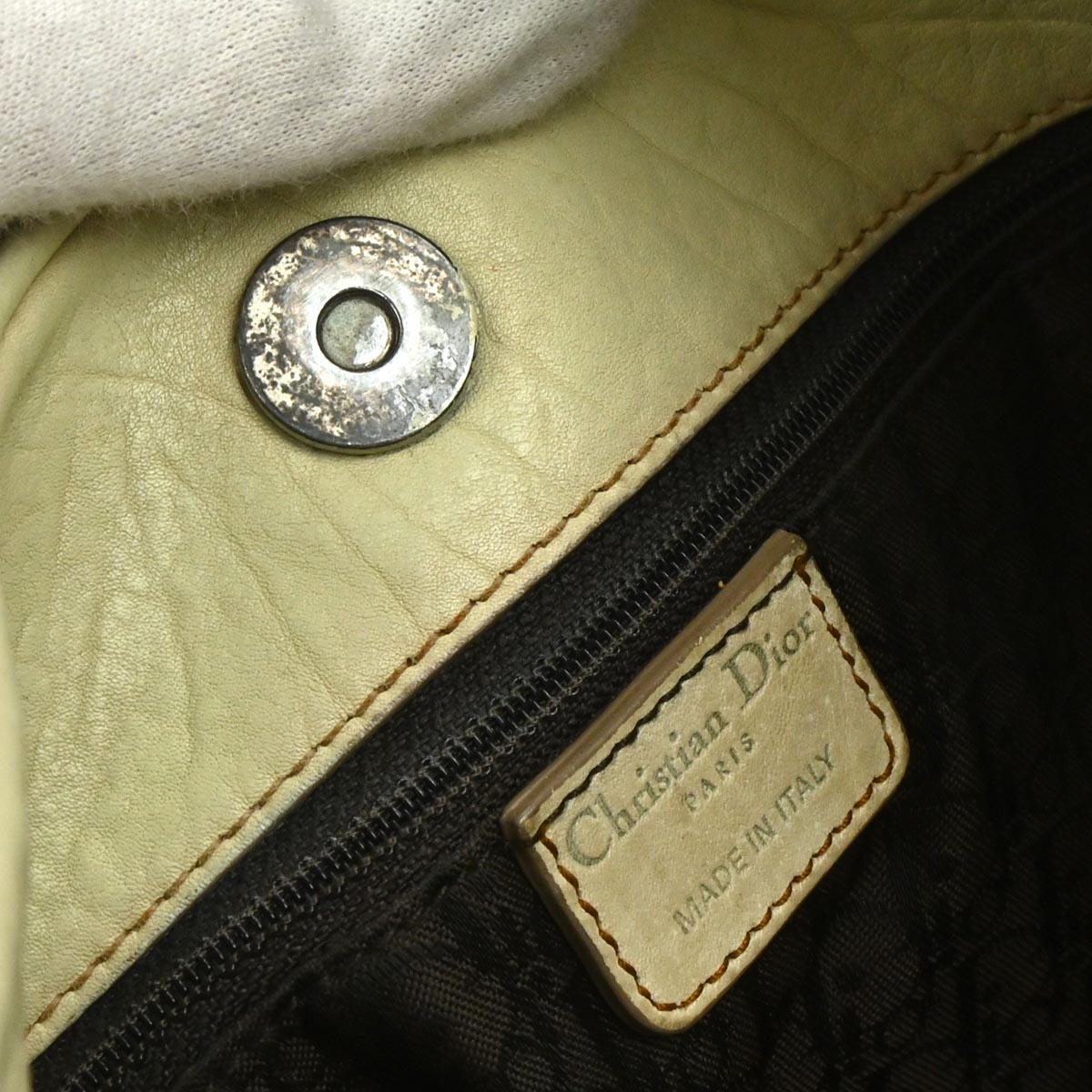 Christian Dior Beige Gaucho Shoulder Bag