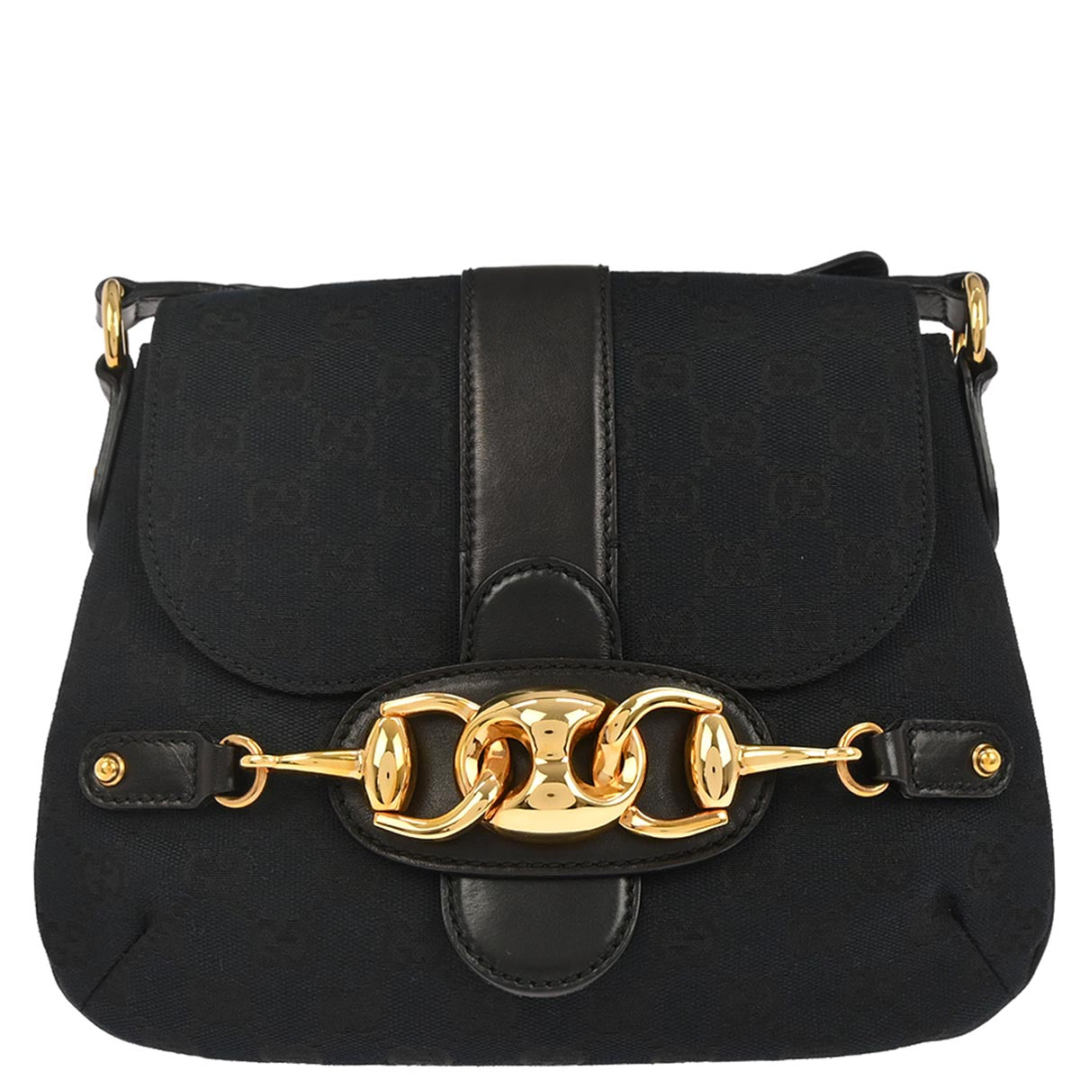 Gucci Black Canvas GG Shoulder Bag