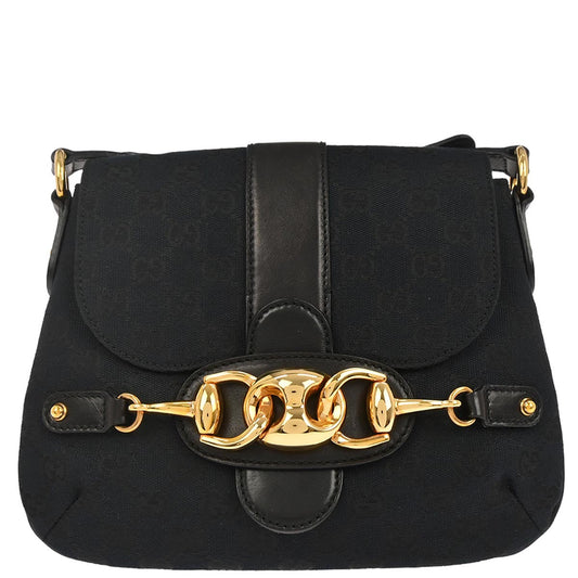 Gucci Black Canvas GG Shoulder Bag
