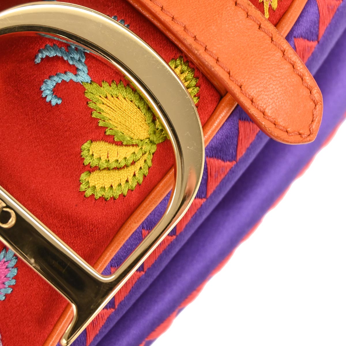 Christian Dior Red Satin Saddle Handbag