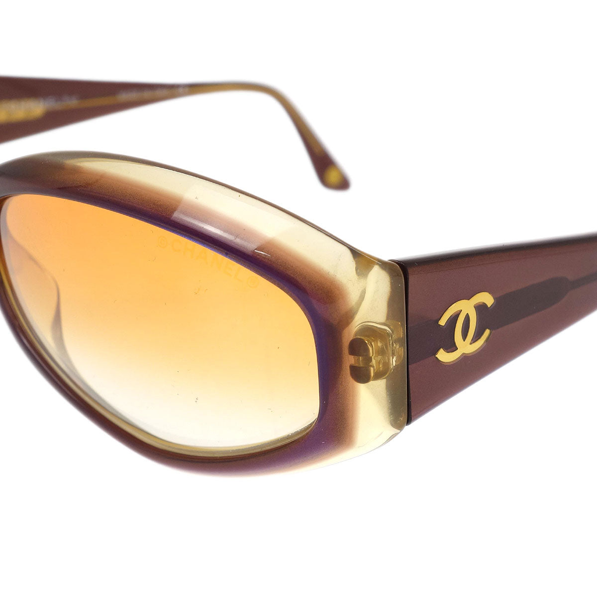 Chanel Sunglasses Eyewear Orange  Small Good