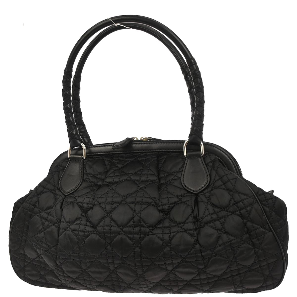 Christian Dior Black Nylon Cannage Doctor Bag Handbag