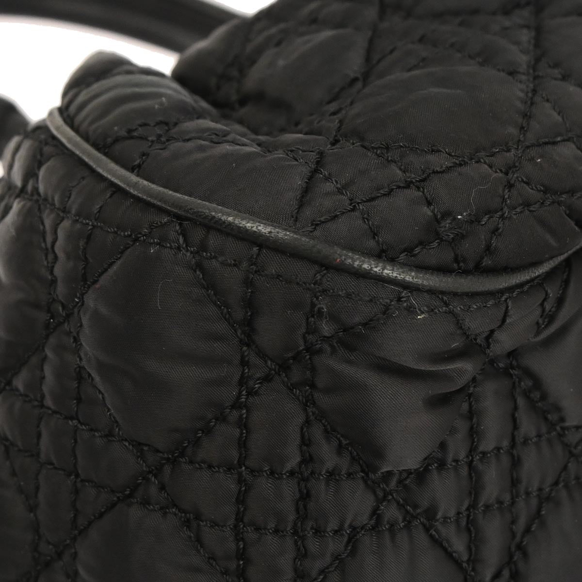 Christian Dior Black Nylon Cannage Doctor Bag Handbag