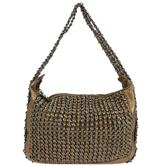 Chanel 2005-2006 Gold Lambskin Triple Chain Handbag