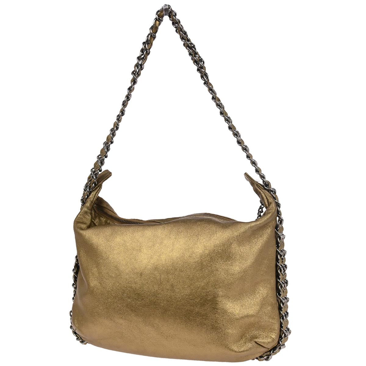 Chanel 2005-2006 Gold Lambskin Triple Chain Handbag