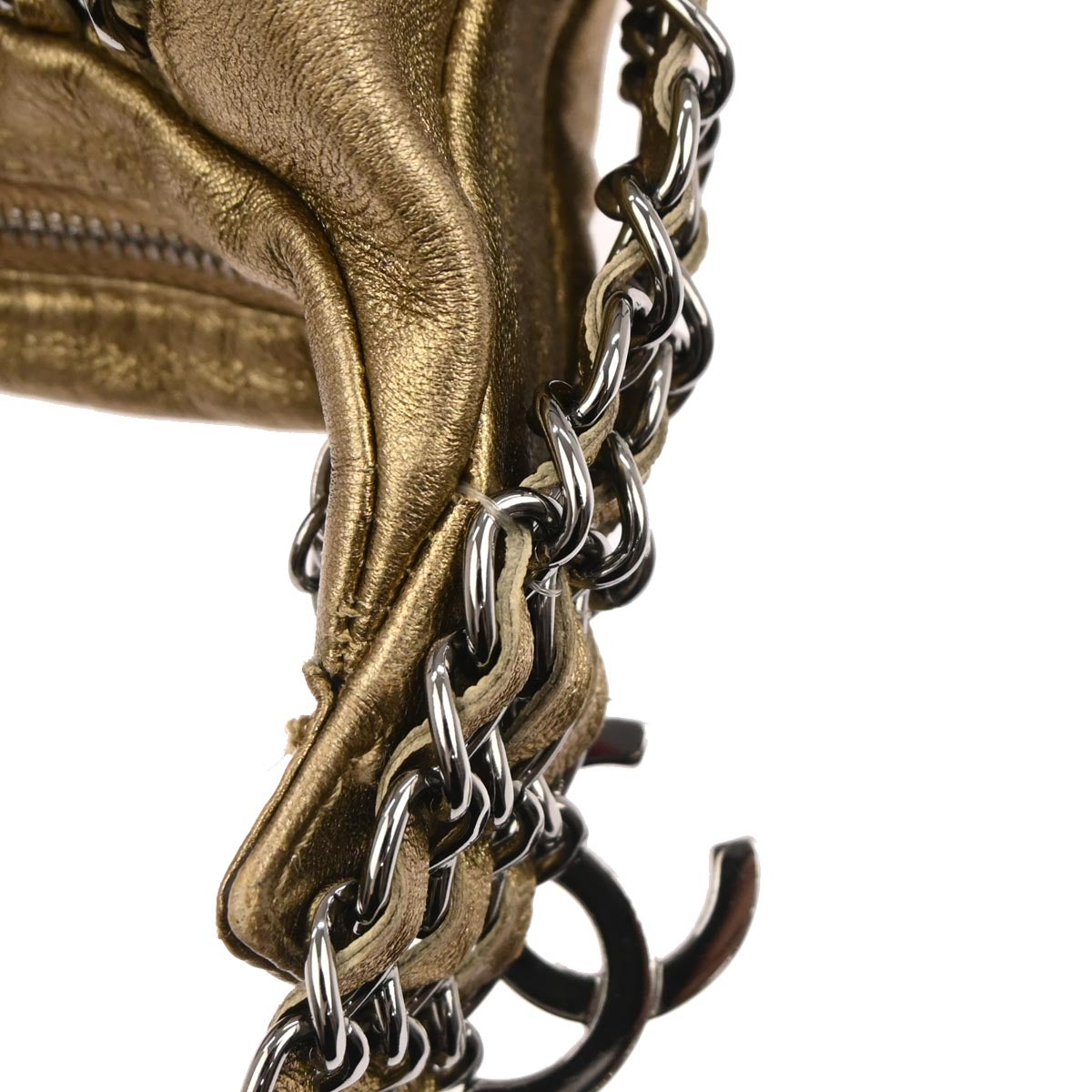 Chanel 2005-2006 Gold Lambskin Triple Chain Handbag