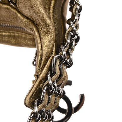 Chanel 2005-2006 Gold Lambskin Triple Chain Handbag