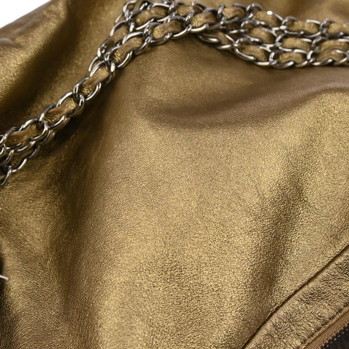 Chanel 2005-2006 Gold Lambskin Triple Chain Handbag