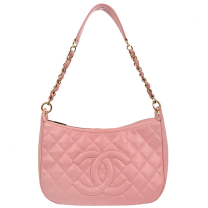 Chanel Pink Caviar Skin Hobo Handbag